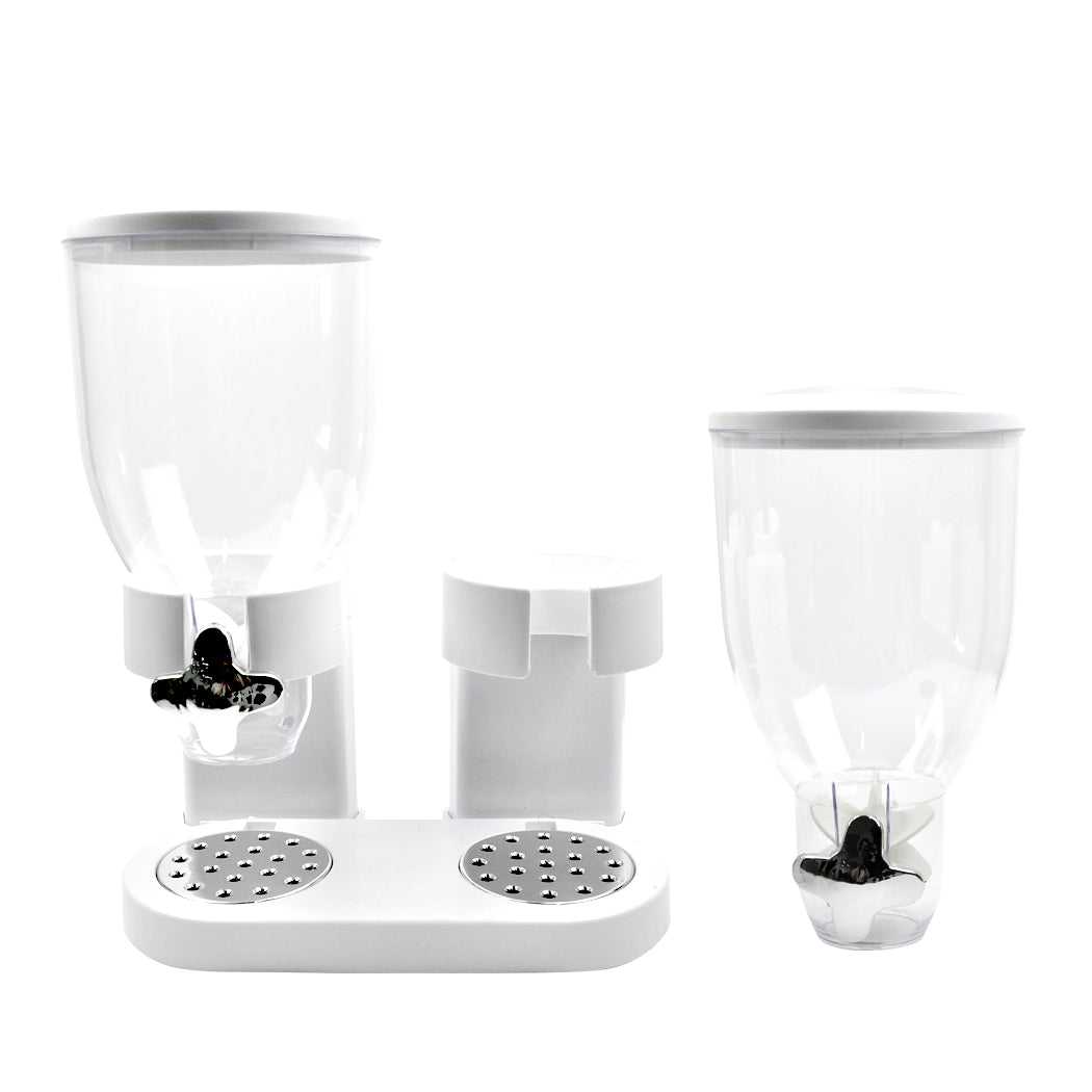 TOQUE Double Cereal Dispenser Dry Food White-1910113169121087493