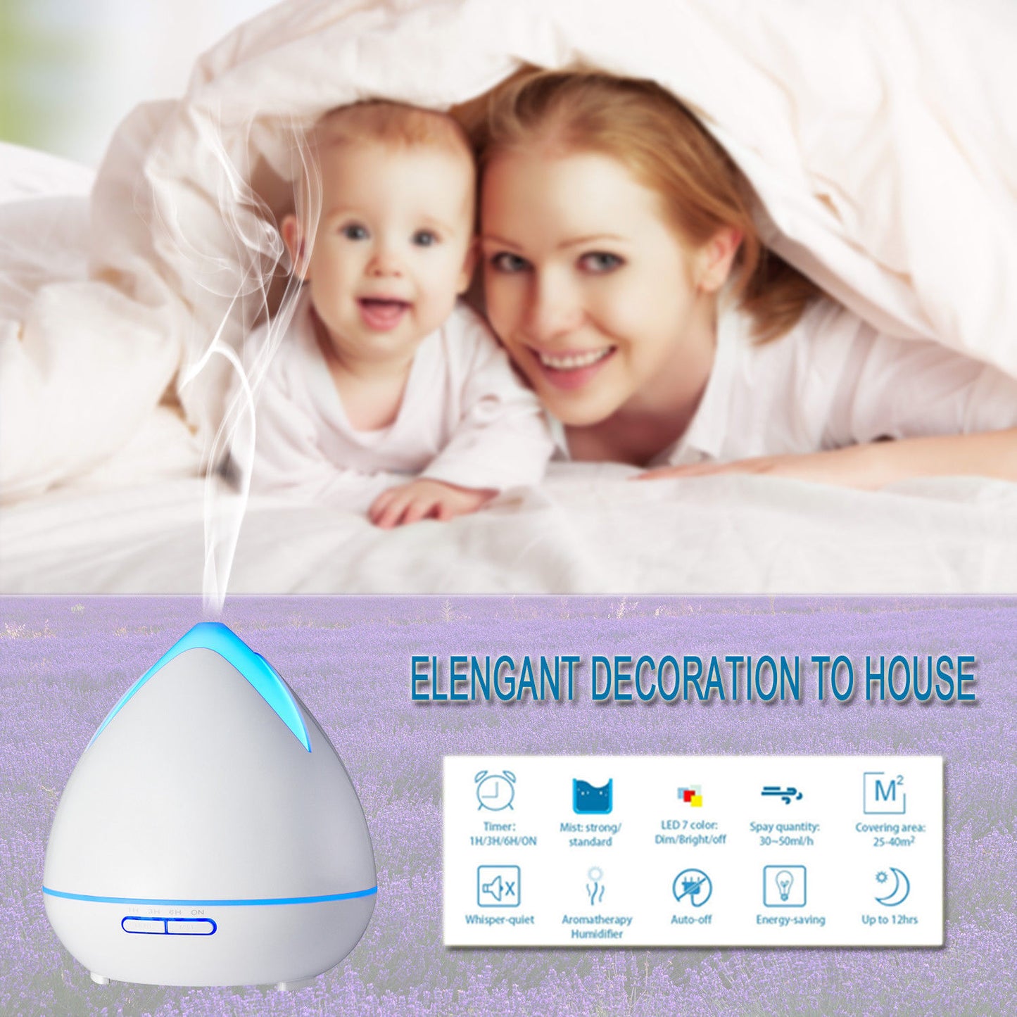 PureSpa Ultrasonic Diffuser - White-1927503844435169286