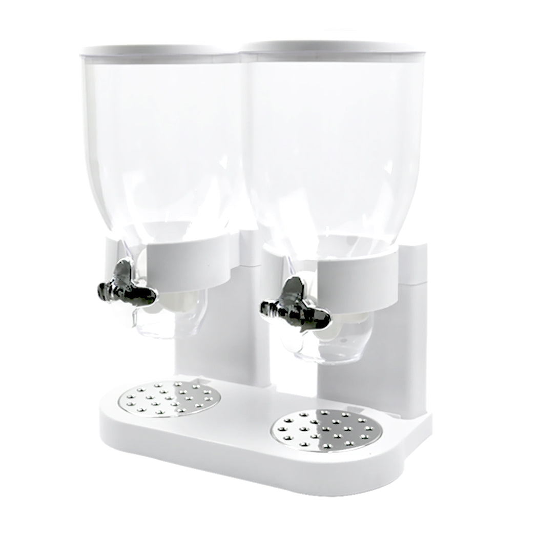TOQUE Double Cereal Dispenser Dry Food White-1910113169121087488