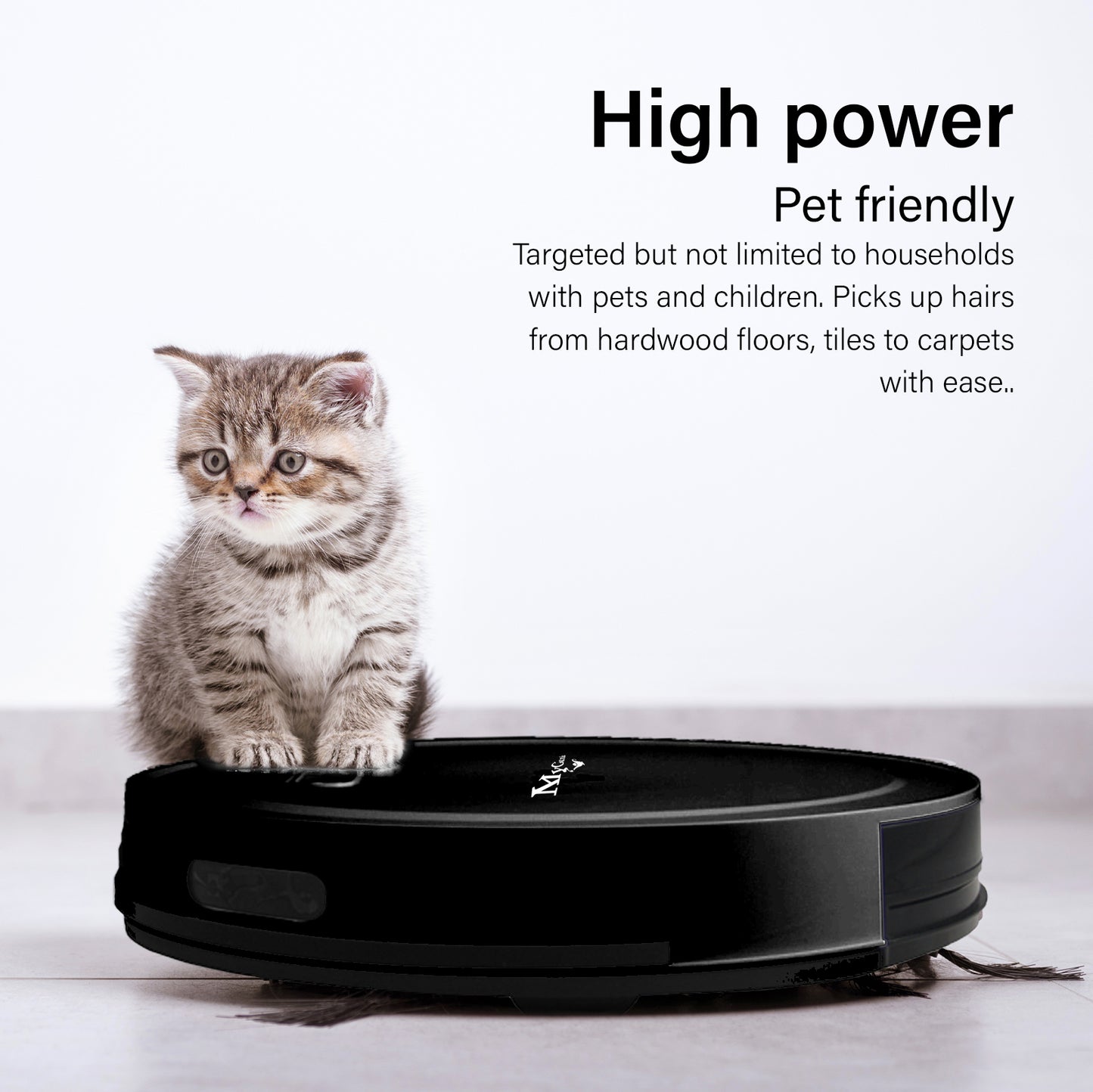 MyGenie Smart Robotic Vacuum Cleaner - Black-1927503846591041539