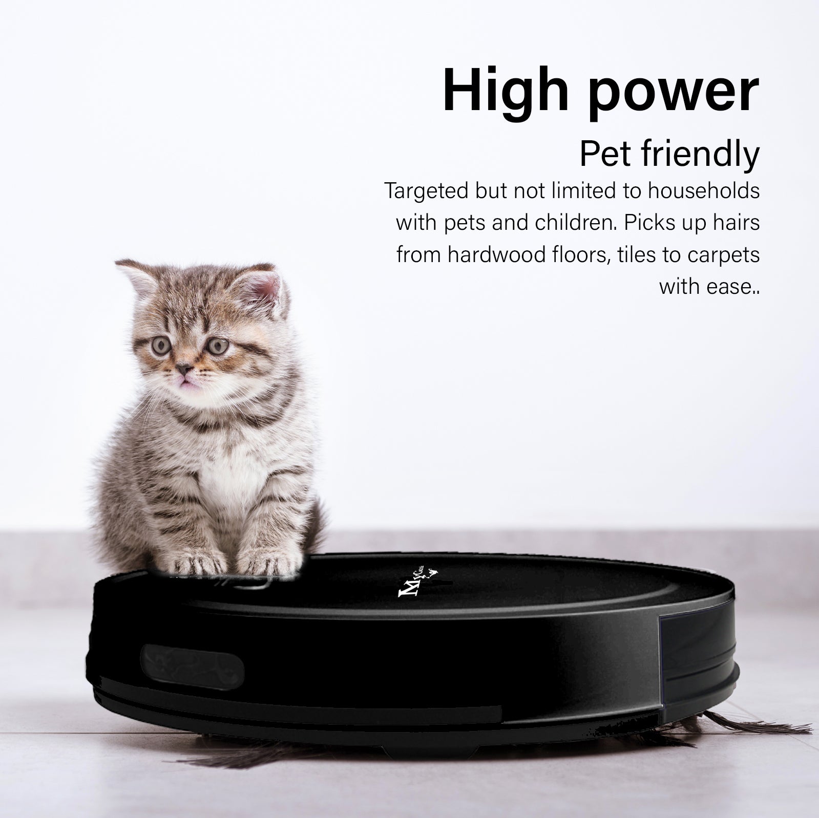 MyGenie Smart Robotic Vacuum Cleaner - Black-1927503846591041539