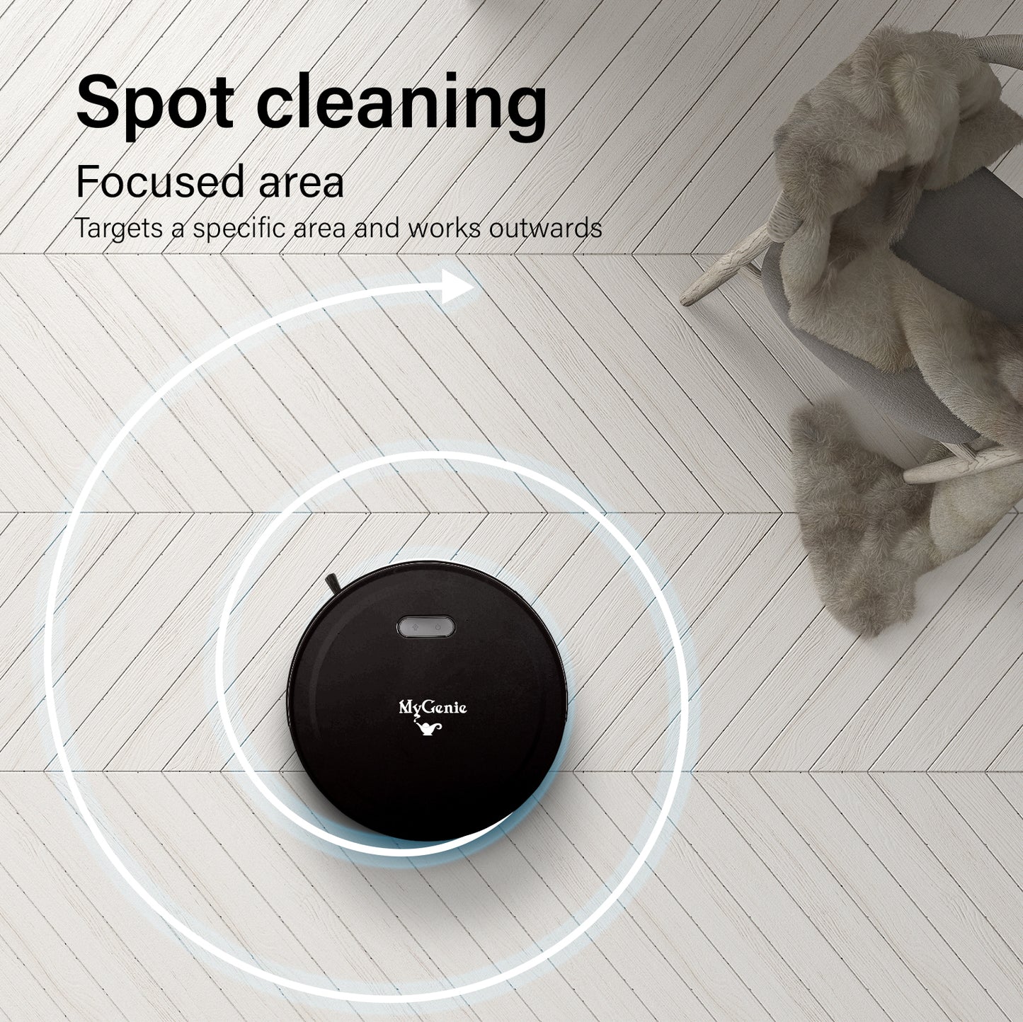 MyGenie Smart Robotic Vacuum Cleaner - Black-1927503846591041541