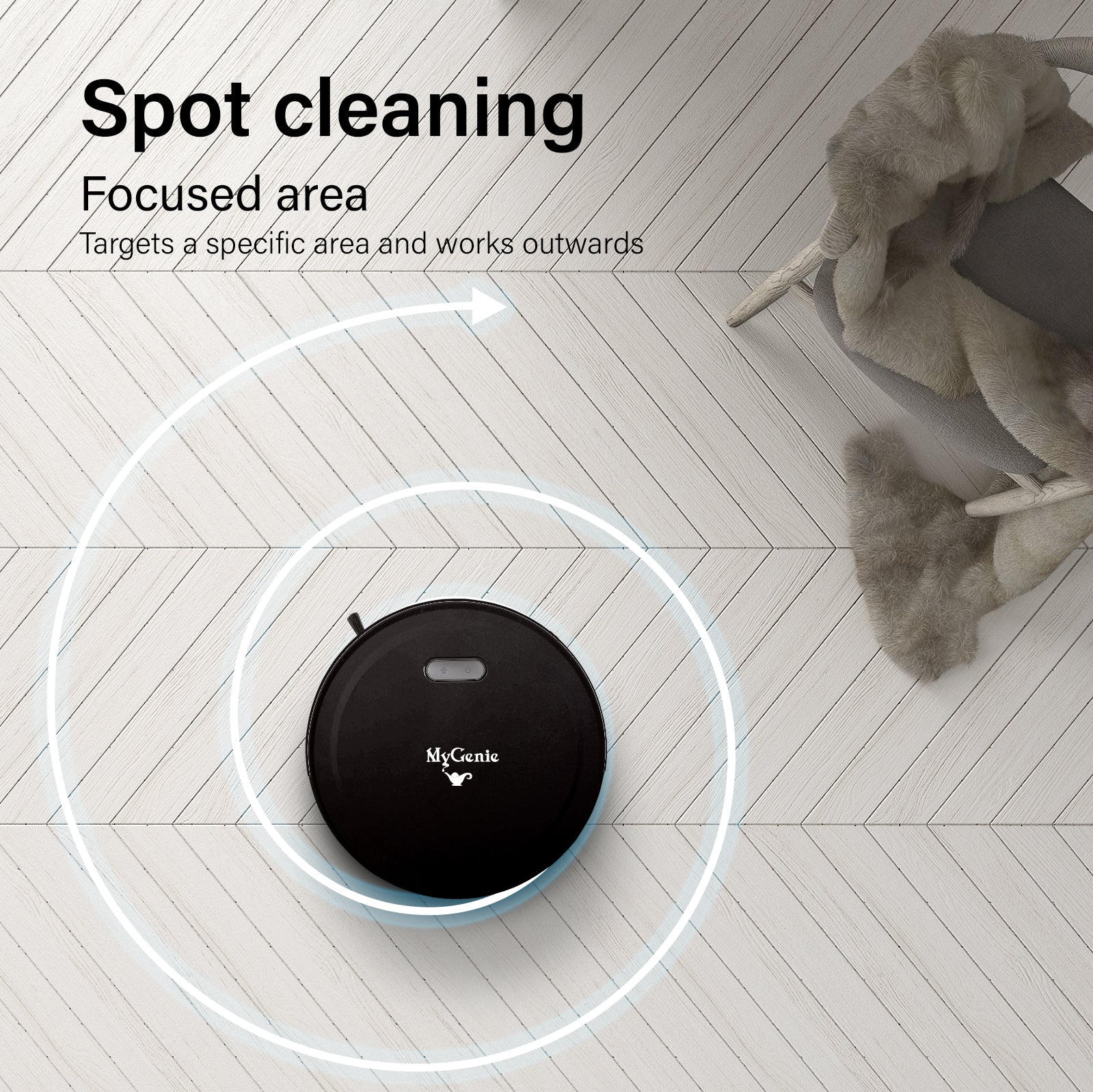 MyGenie Smart Robotic Vacuum Cleaner - Black-1927503846591041541