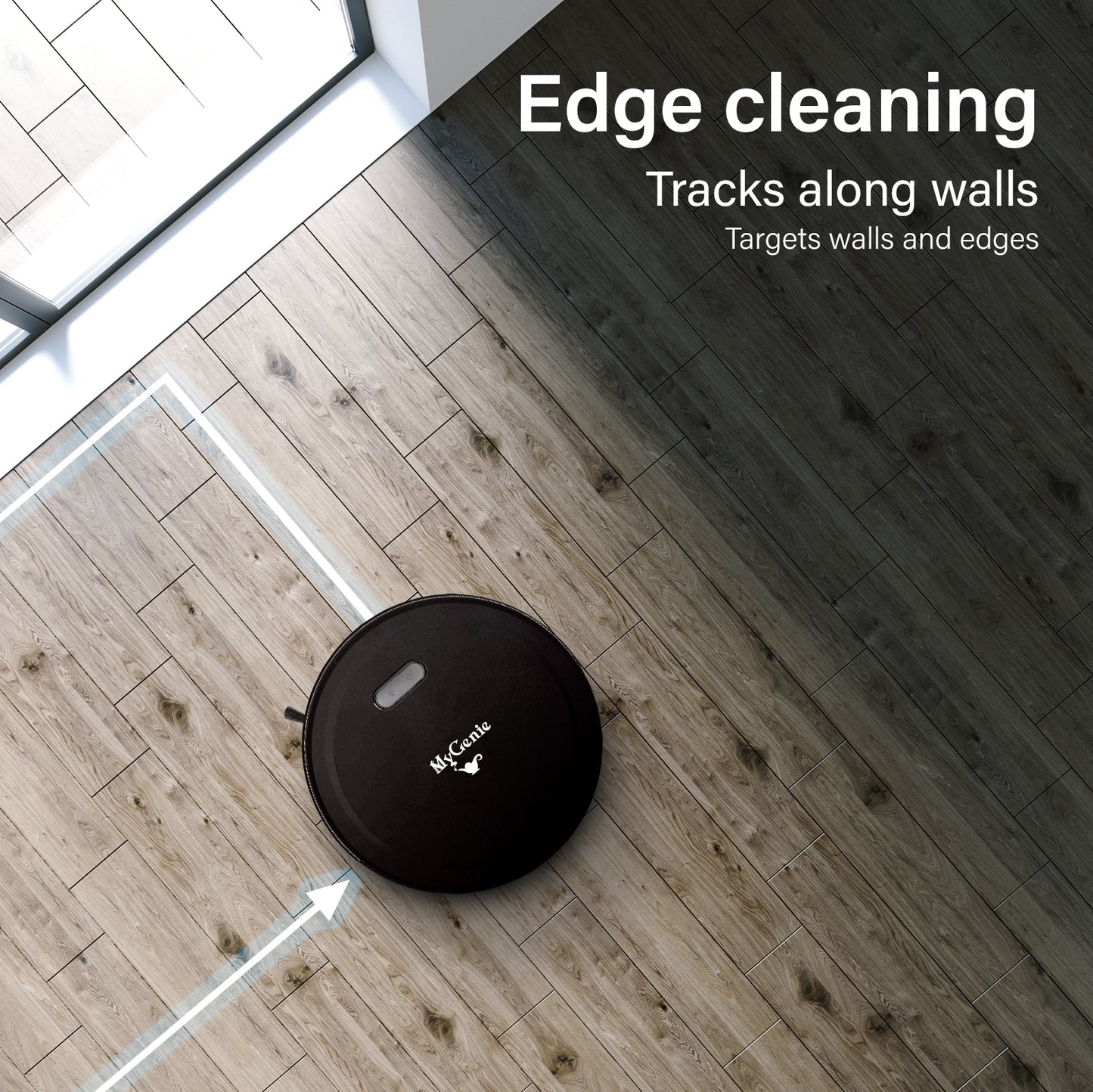 MyGenie Smart Robotic Vacuum Cleaner - Black-1927503846591041542