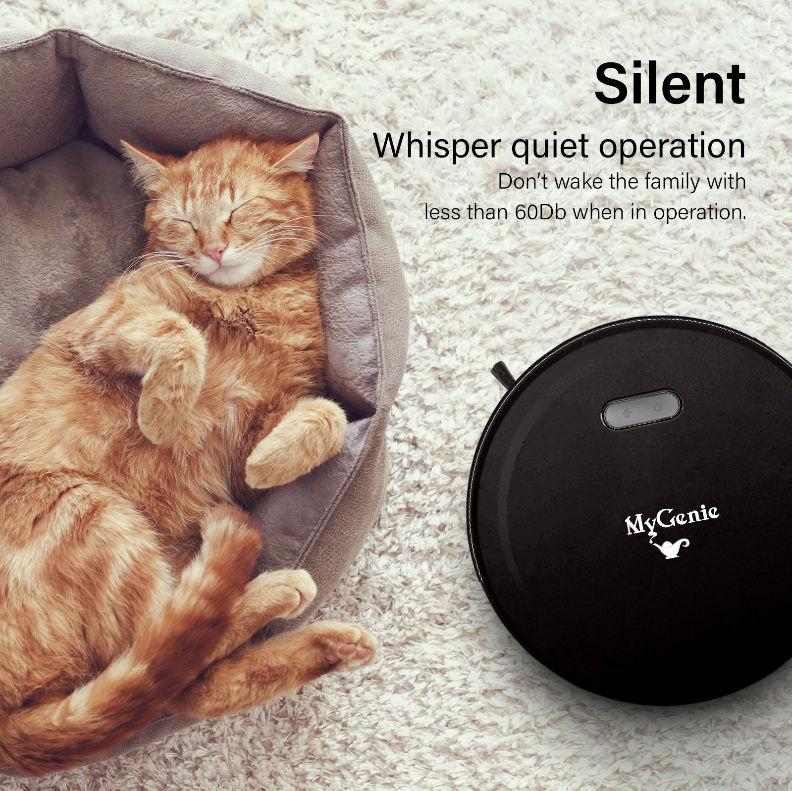 MyGenie Smart Robotic Vacuum Cleaner - Black-1927503846591041543