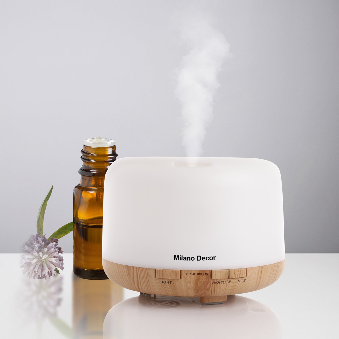 Milano Decor 500ml Aroma Mood Light Diffuser - Light Wood-1927503845341138944