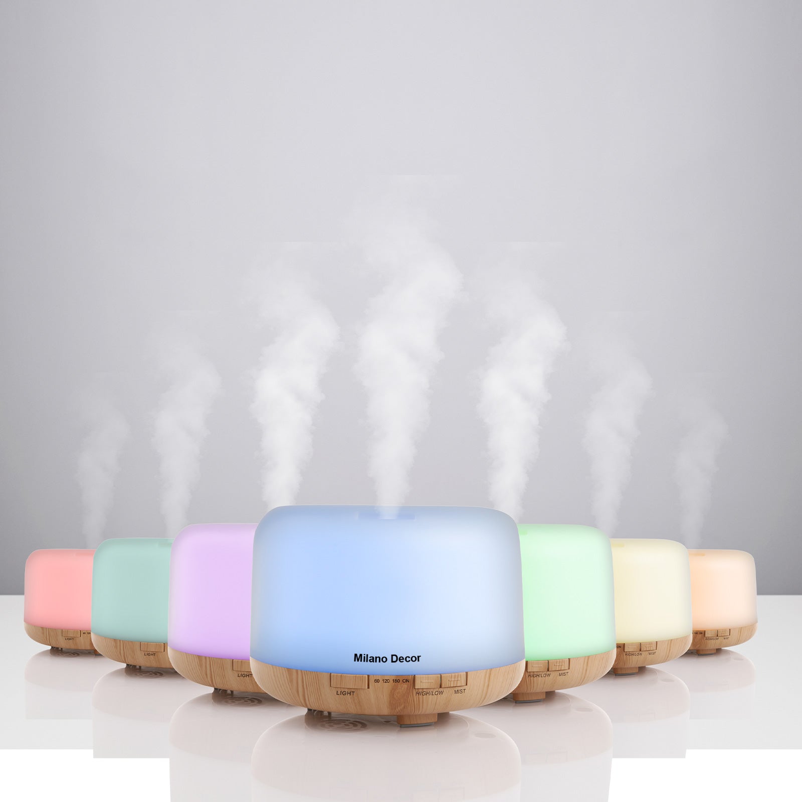 Milano Decor 500ml Aroma Mood Light Diffuser - Light Wood-1927503845341138946