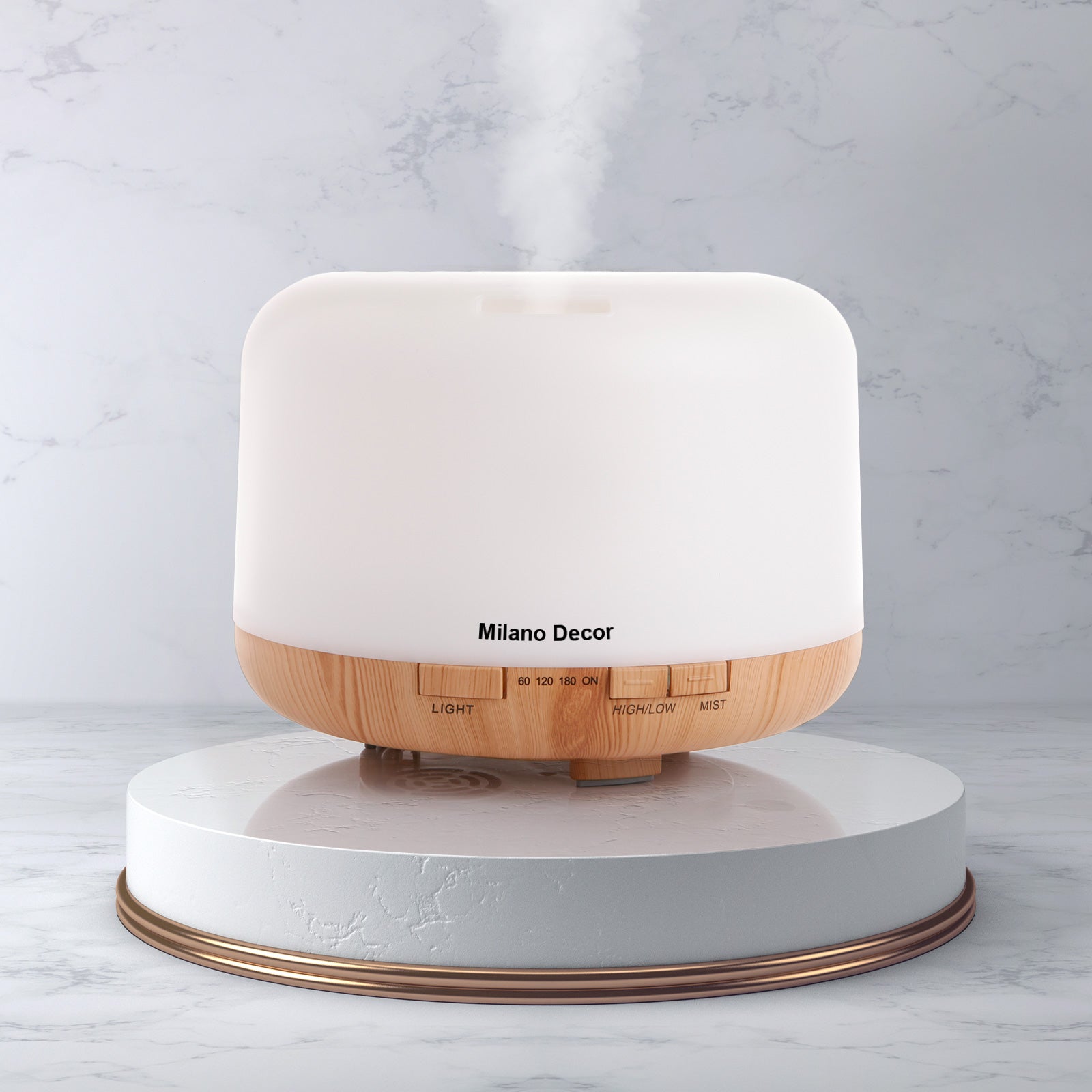 Milano Decor 500ml Aroma Mood Light Diffuser - Light Wood-1927503845341138948