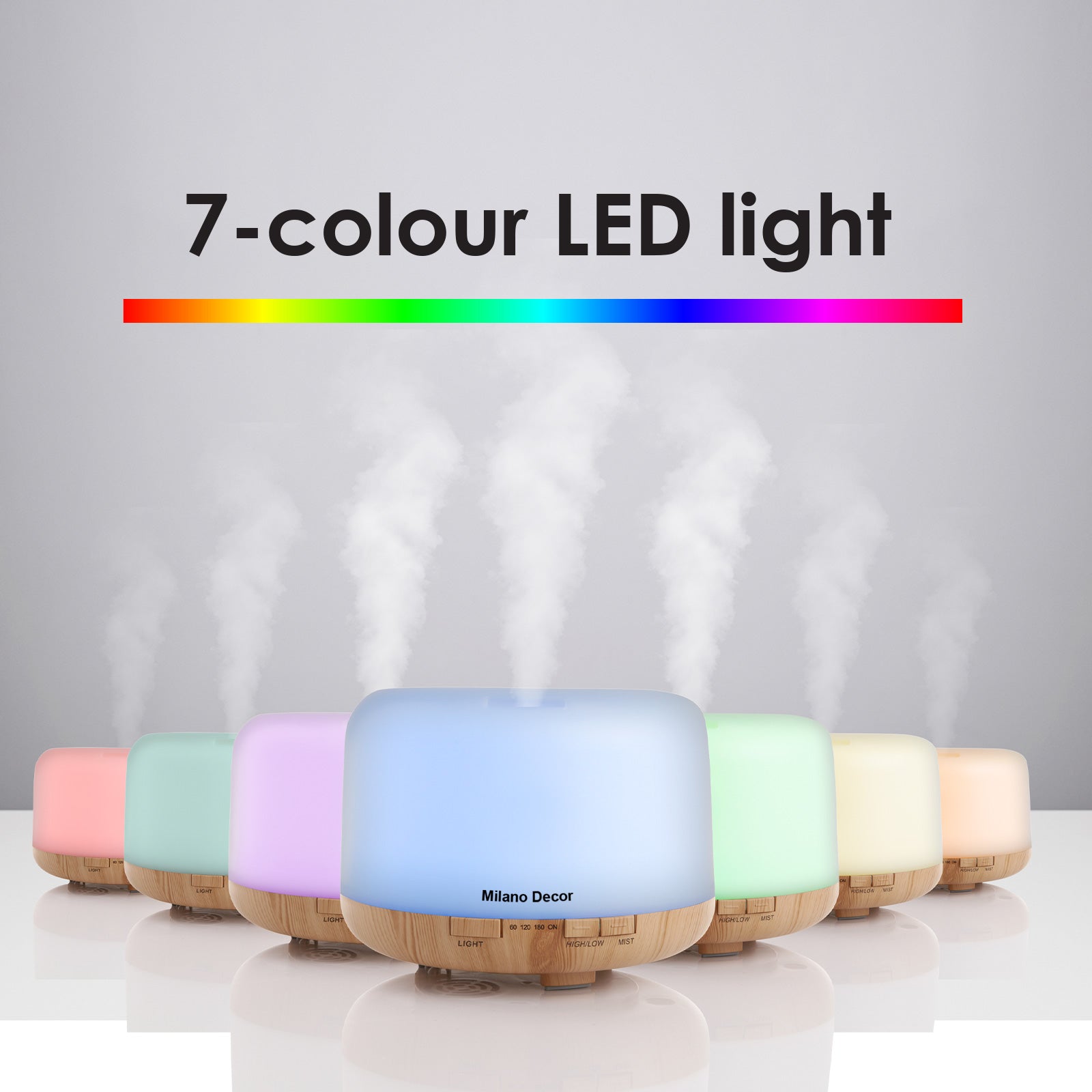 Milano Decor 500ml Aroma Mood Light Diffuser - Light Wood-1927503845341138950
