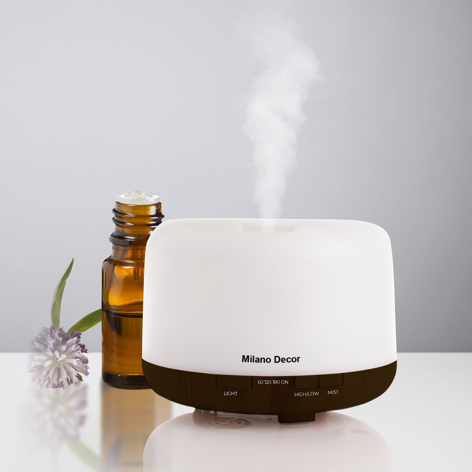 Milano Decor 500ml Aroma Mood Light Diffuser - Dark Wood-1927503845508911104