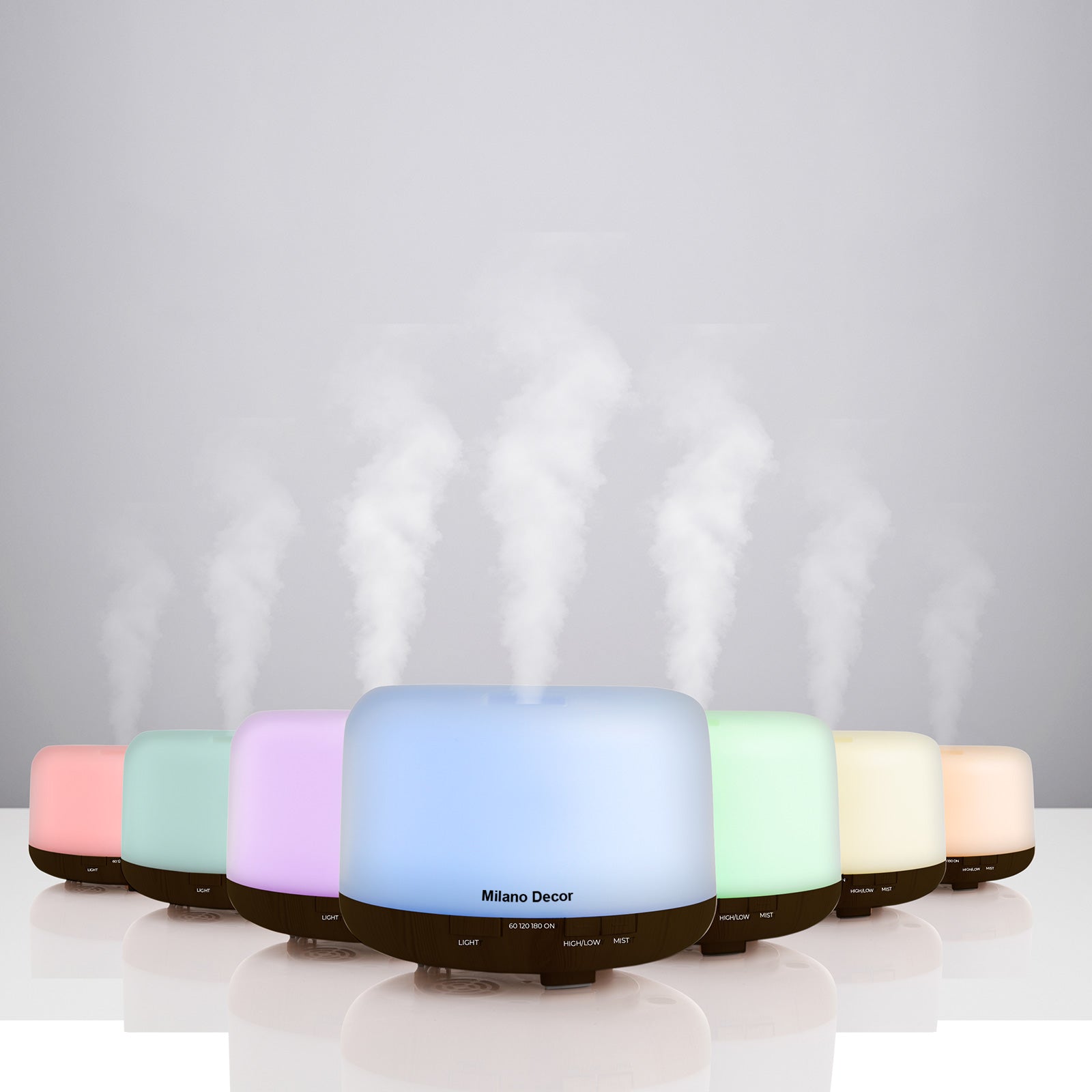 Milano Decor 500ml Aroma Mood Light Diffuser - Dark Wood-1927503845508911106