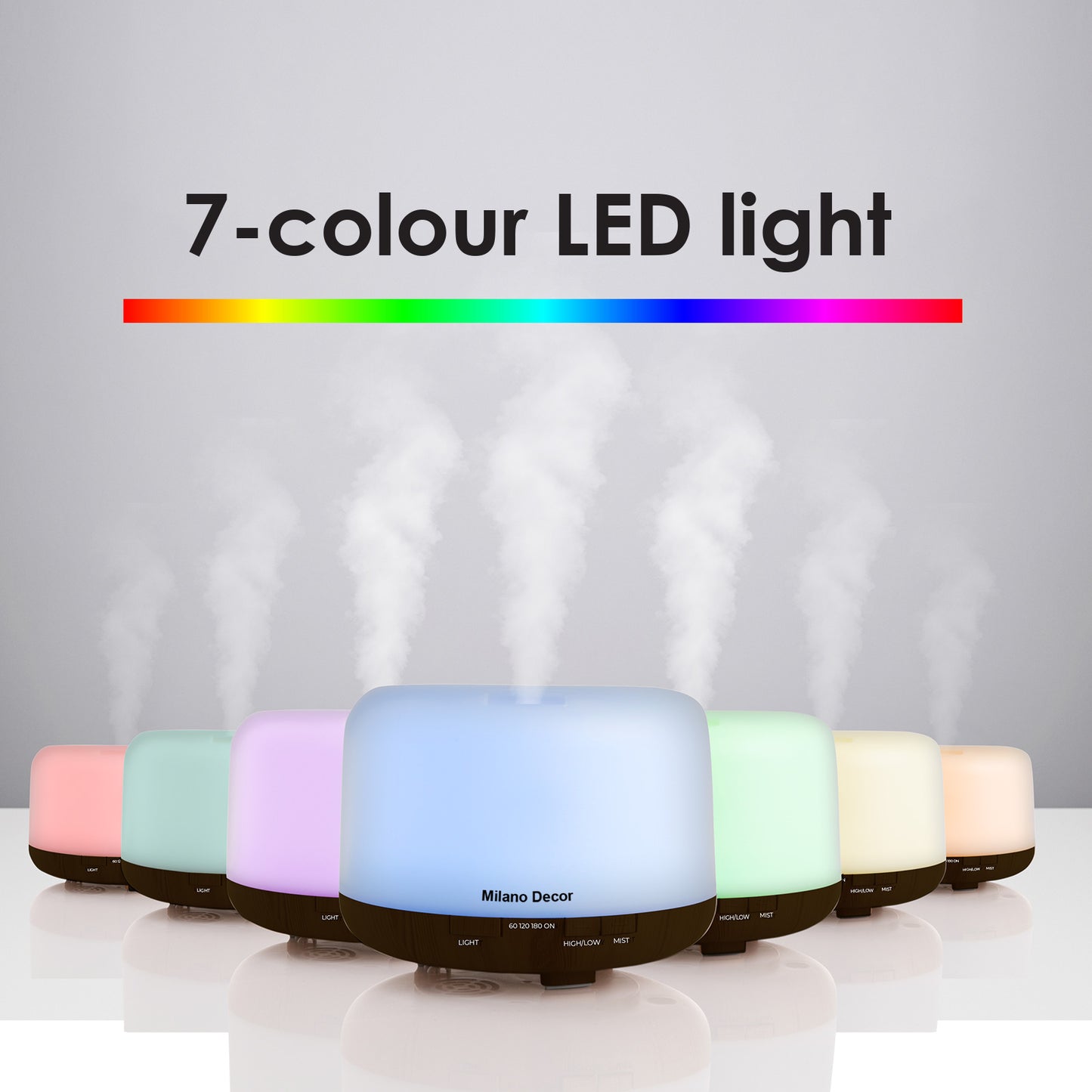 Milano Decor 500ml Aroma Mood Light Diffuser - Dark Wood-1927503845508911110