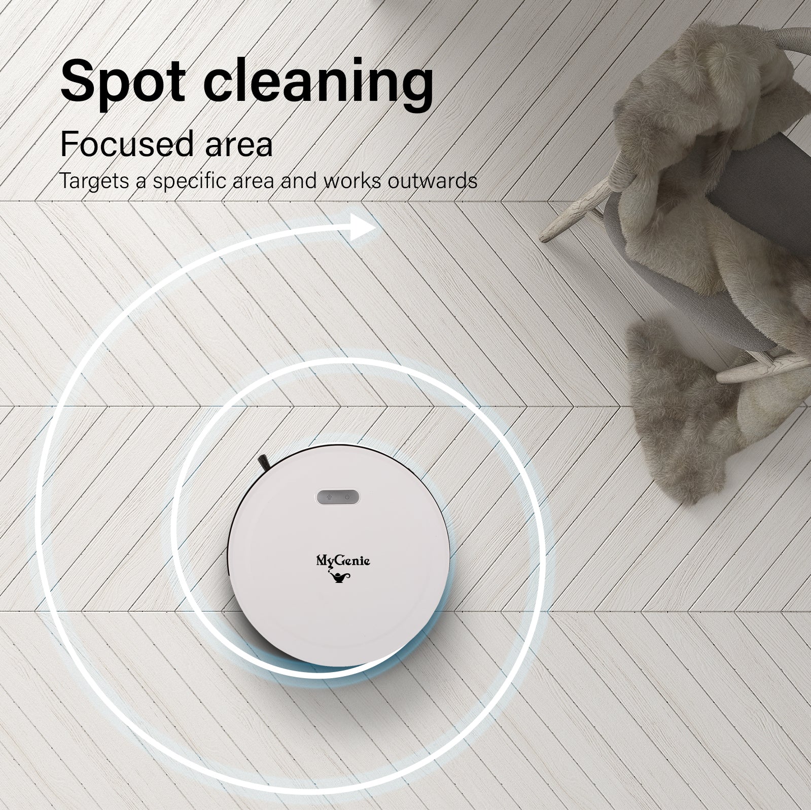 MyGenie Smart Robotic Vacuum Cleaner - White-1927503846259691526