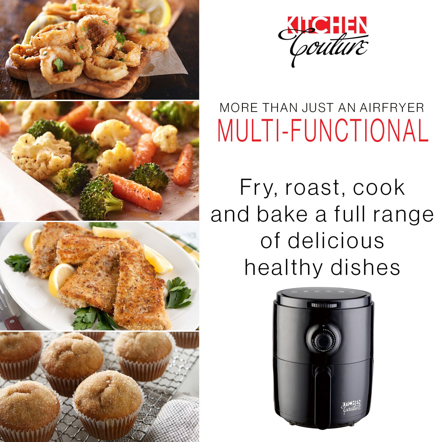 Kitchen Couture 3.4L Air Fryer Colour: Black-1927503841830506498