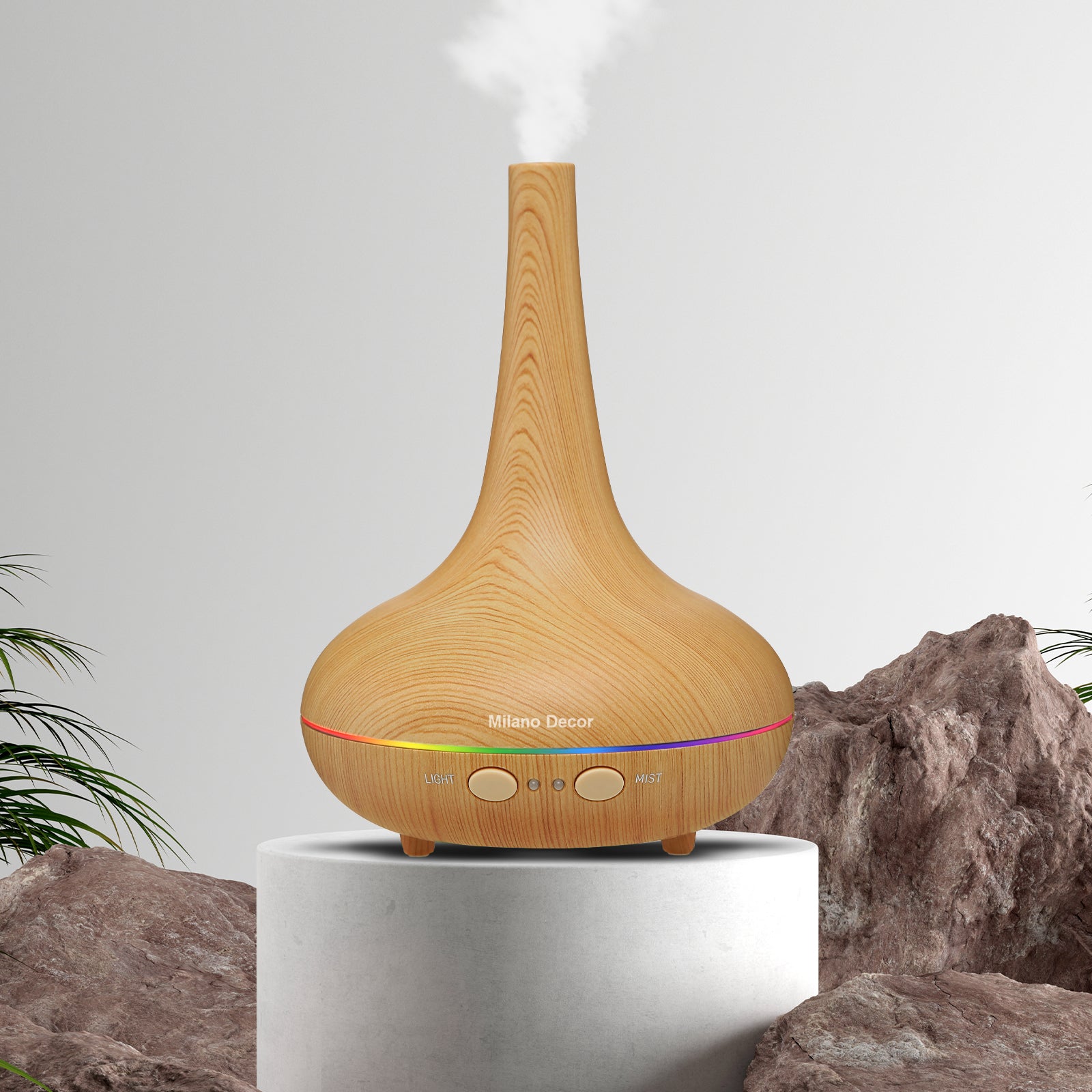 Milano Decor Ultrasonic Aroma Diffuser - Light Wood Grain-1927503843168489472