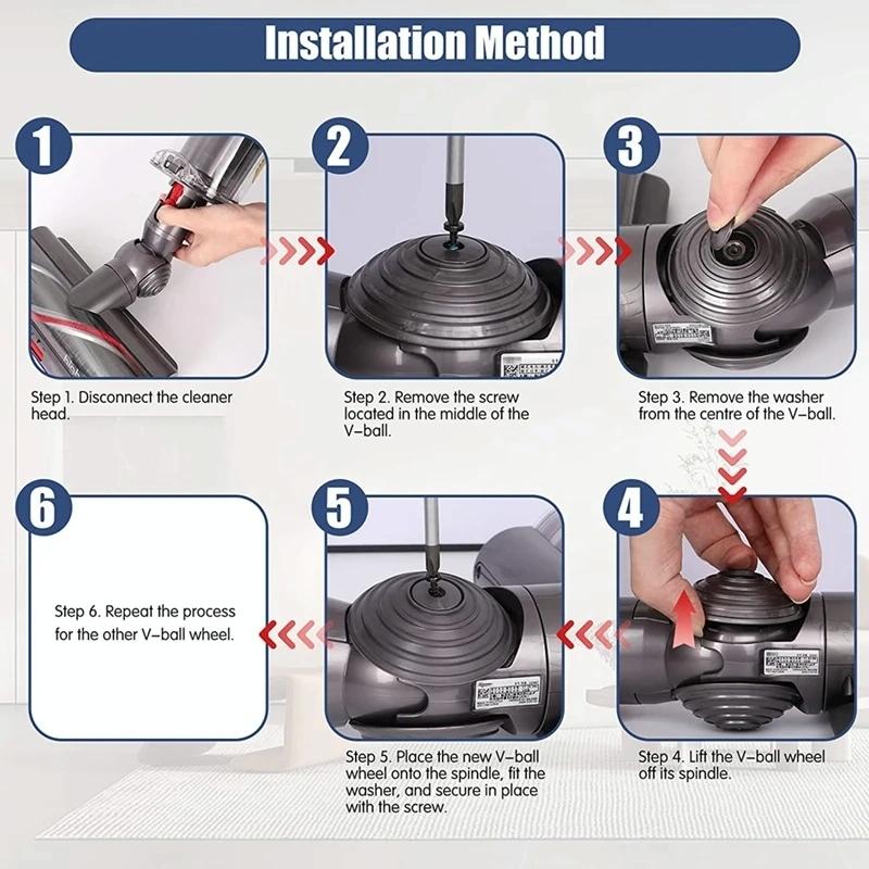 Powerful 100W Suction Head For Dyson V10 / V11 With V-Ball Wheels-1922443391669506053