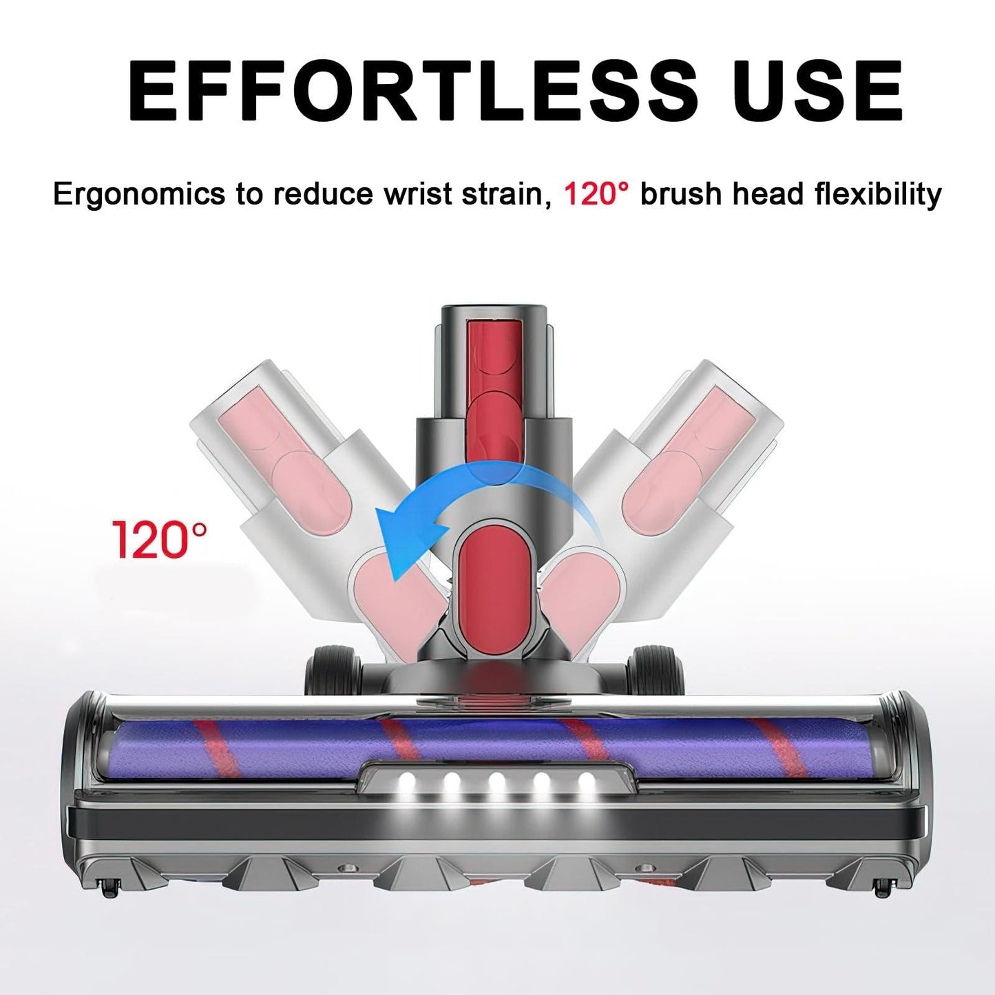 Soft Bristle Roller Brush With Light For Dyson Vacuum Cleaners-1915197687045689347