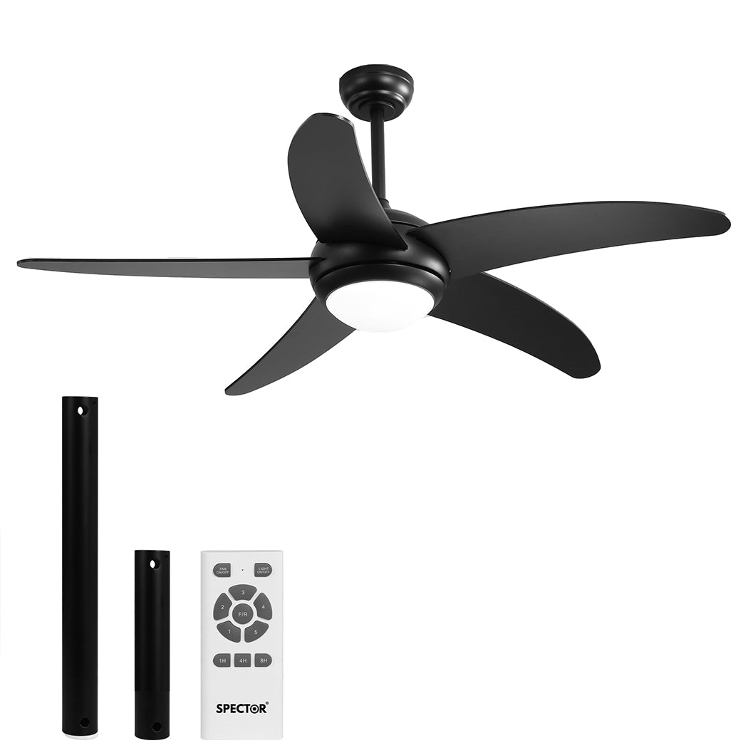 Spector 52'' Ceiling Fan LED Light DC Black-1910113053270216704