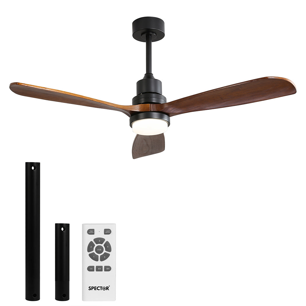 Spector 52'' Wood Ceiling Fan DC Motor Walnut-1910113053731590144