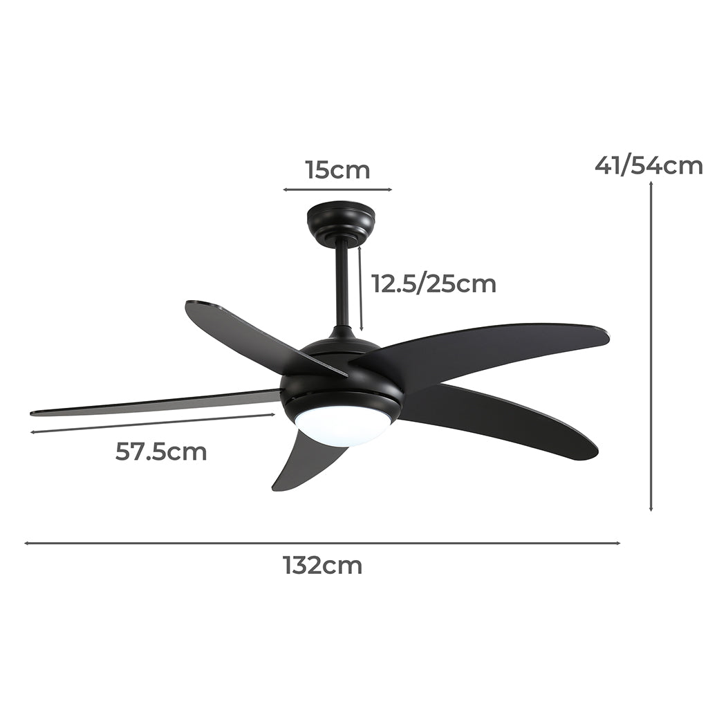 Spector 52'' Ceiling Fan LED Light DC Black-1910113053270216706