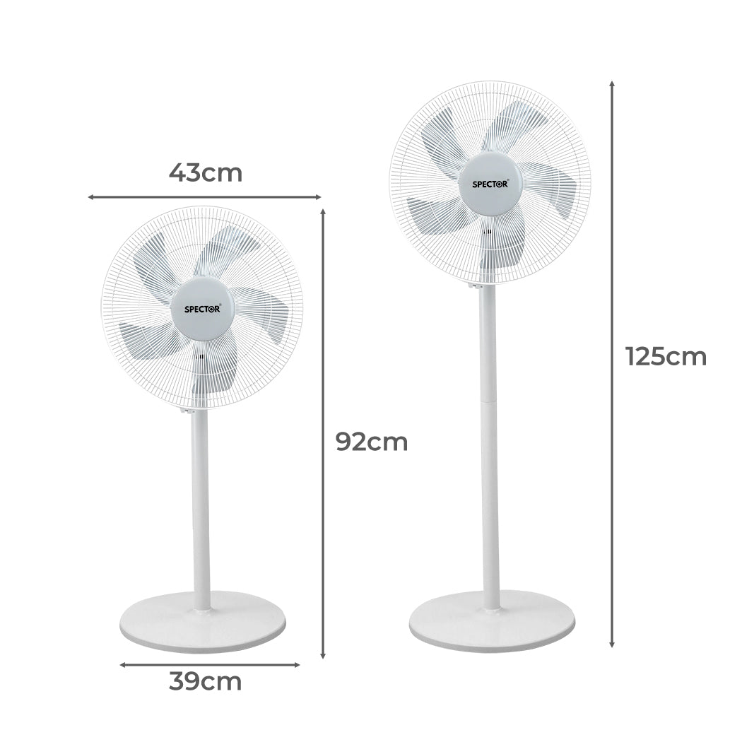 Spector Pedestal Floor Fan Portable White-1910113054318792706