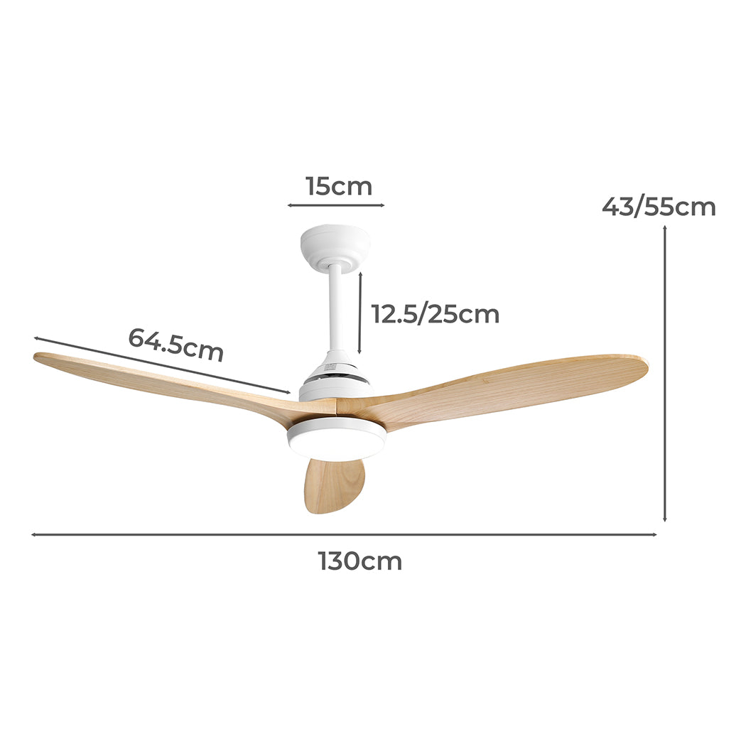 Spector 52'' Ceiling Fan LED Light DC Natural-1910113053987442690