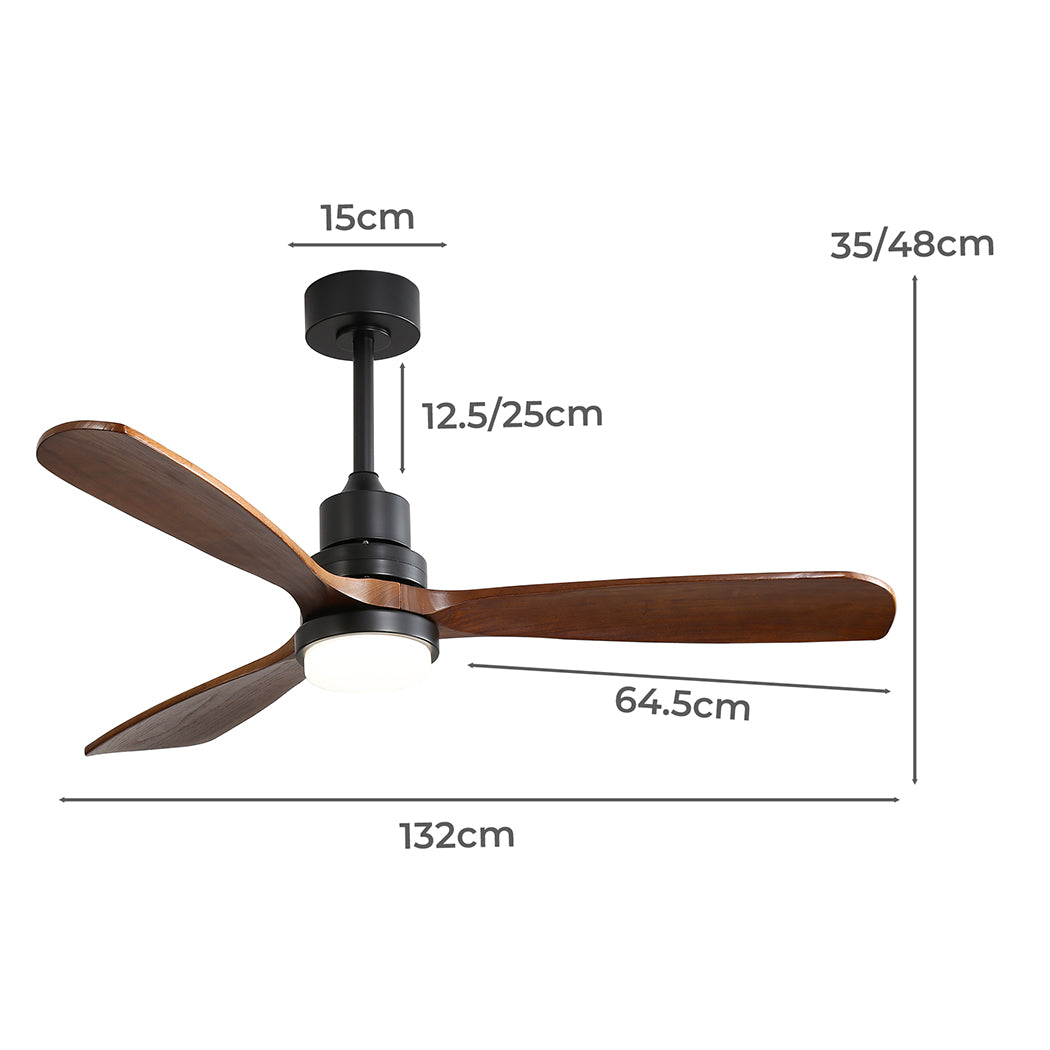 Spector 52'' Wood Ceiling Fan DC Motor Walnut-1910113053731590146